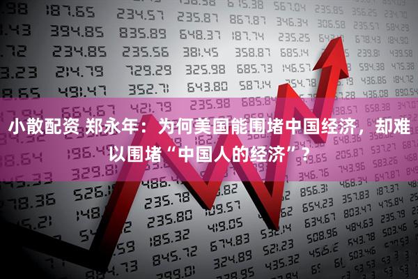 小散配资 郑永年:为何美国能围堵中国经济,却难以围堵“中国人的经济”?