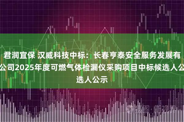 君润宜保 汉威科技中标:长春亨泰安全服务发展有限公司2025年度可燃气体检漏仪采购项目中标候选人公示